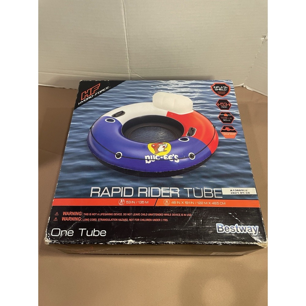 Buc-ees Bestway Hydro-Force Rapid Rider Inflatable Tube Float 53" Factory Sealed